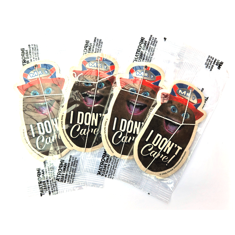 Pack of 4 Abandoned Potato "I Don't Care" Air Freshener