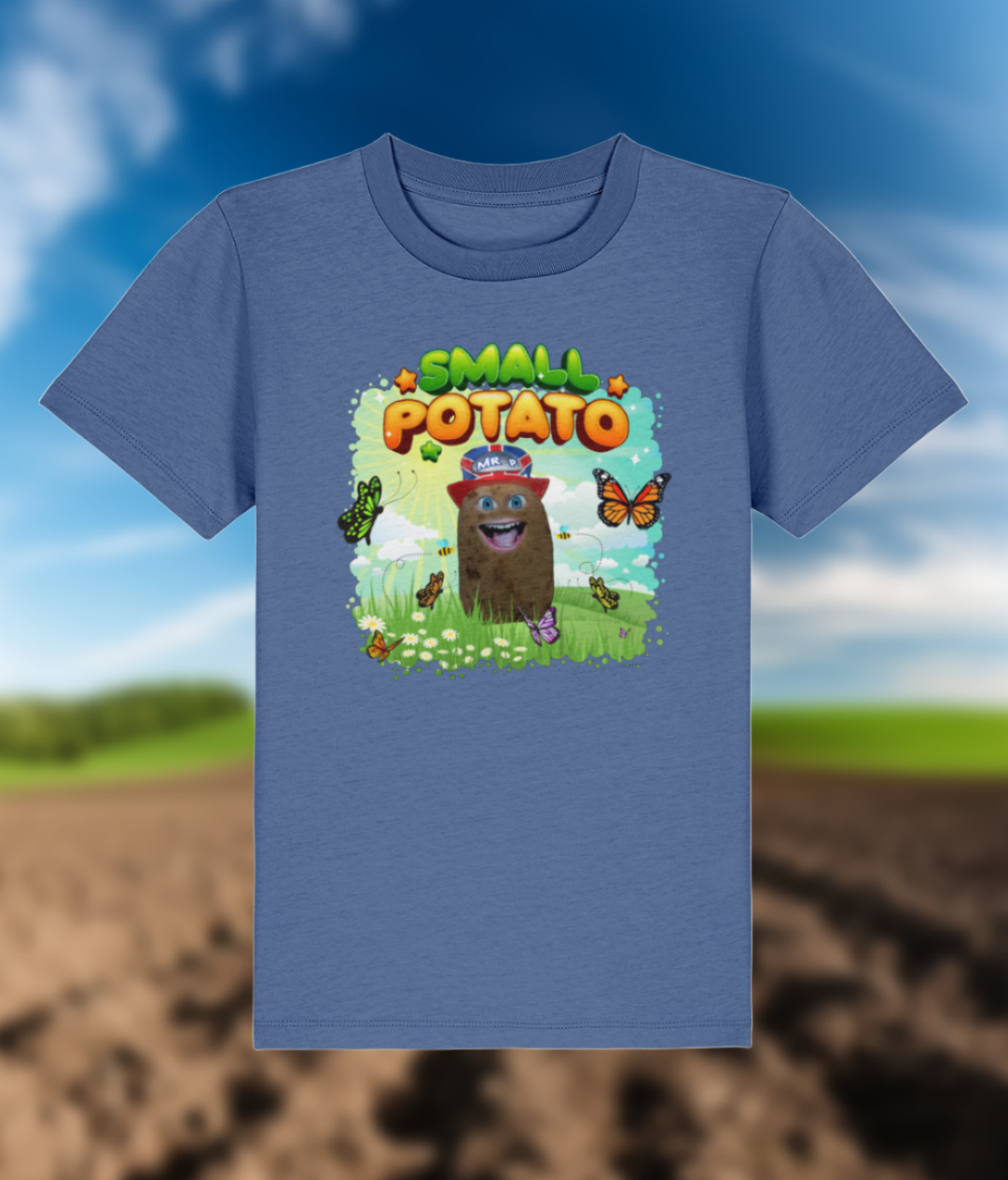 Small Potato - Kids - T-Shirt - Bright Blue