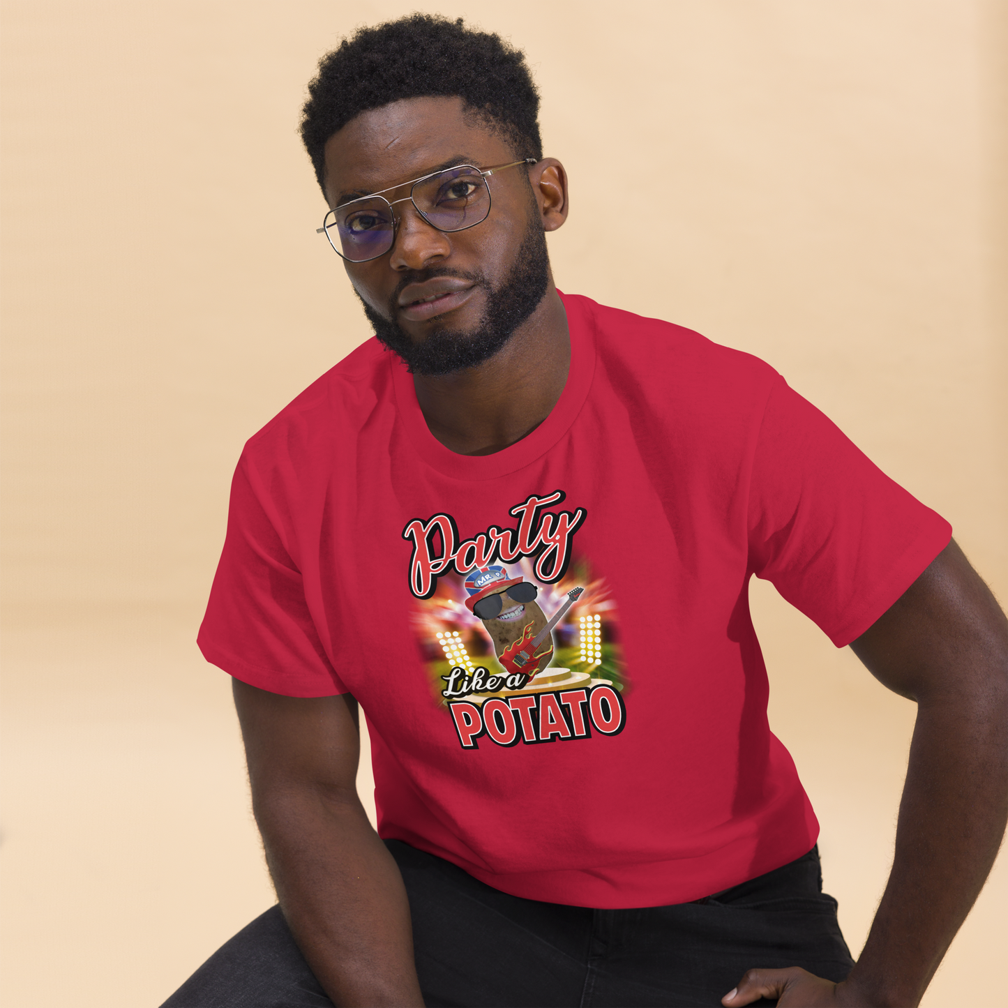 Party Like a Potato - T-Shirt - Unisex - Cardinal