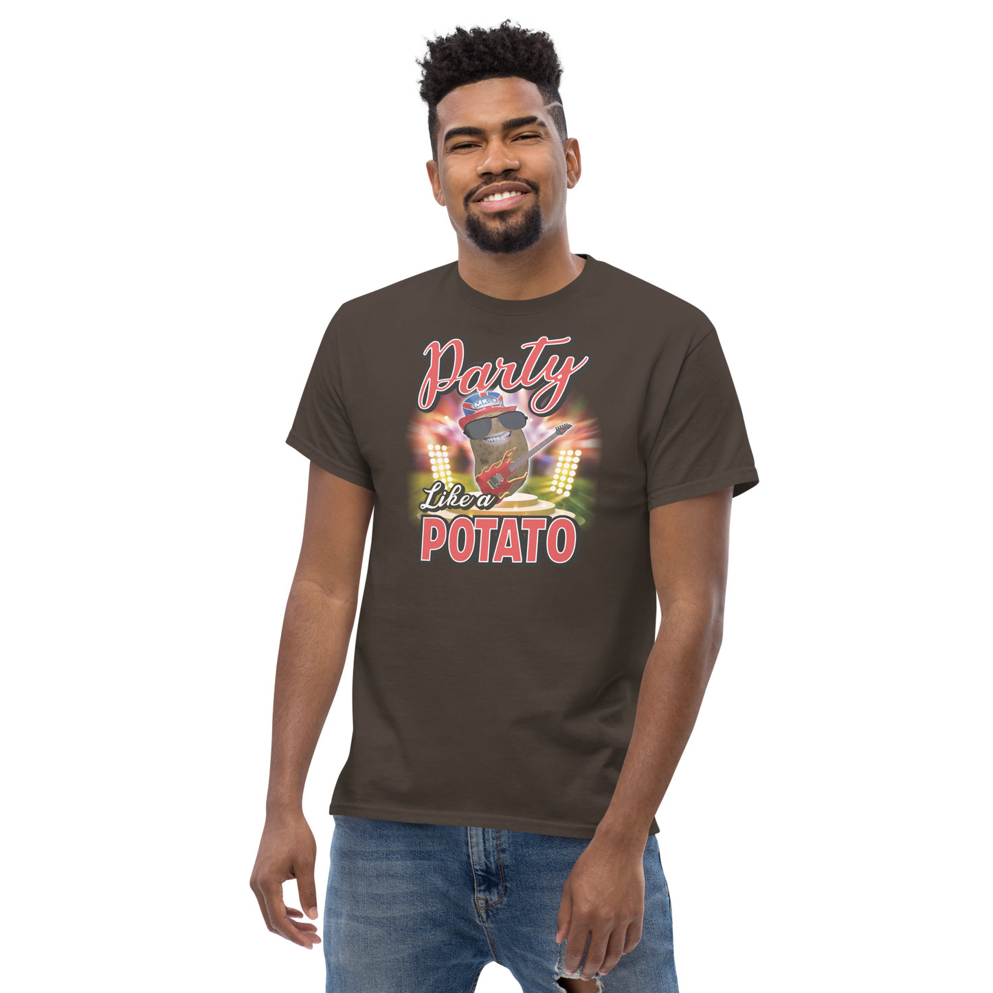 Party Like a Potato - T-Shirt - Unisex - Dark Chocolate