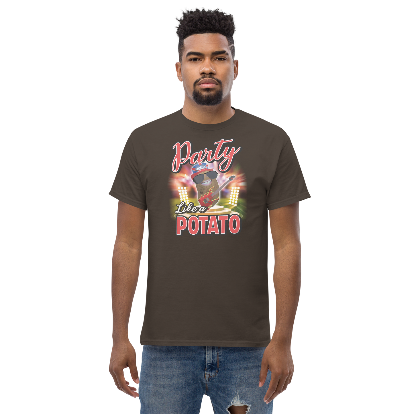 Party Like a Potato - T-Shirt - Unisex - Dark Chocolate