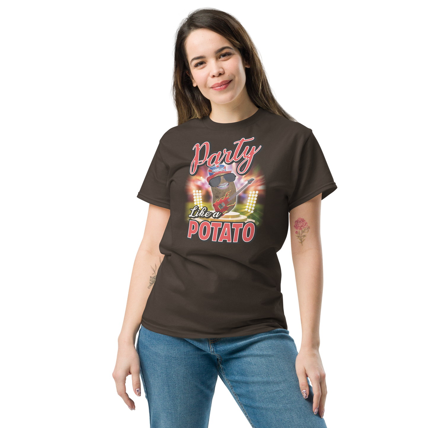 Party Like a Potato - T-Shirt - Unisex - Dark Chocolate