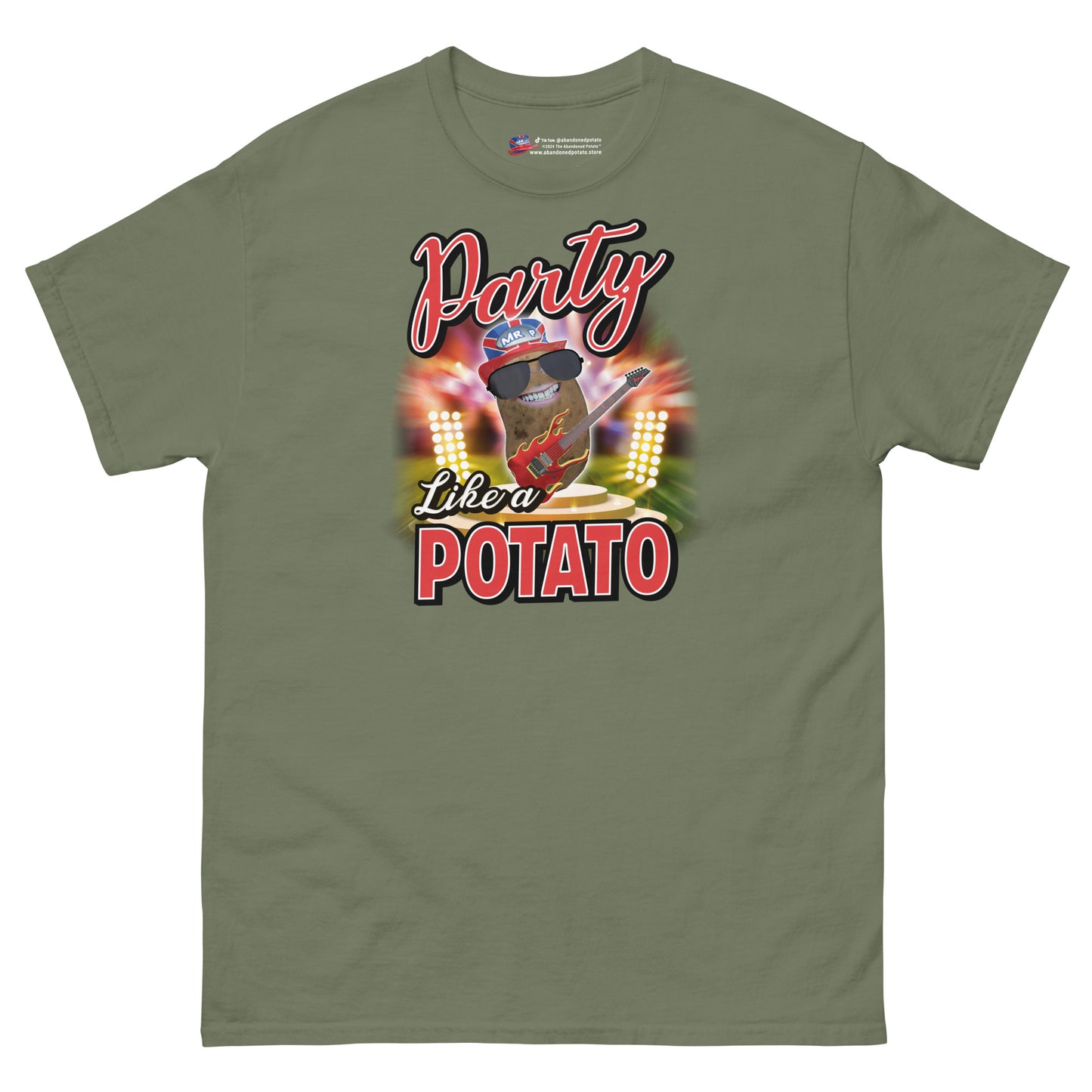 Party Like a Potato - T-Shirt - Unisex - Military Green
