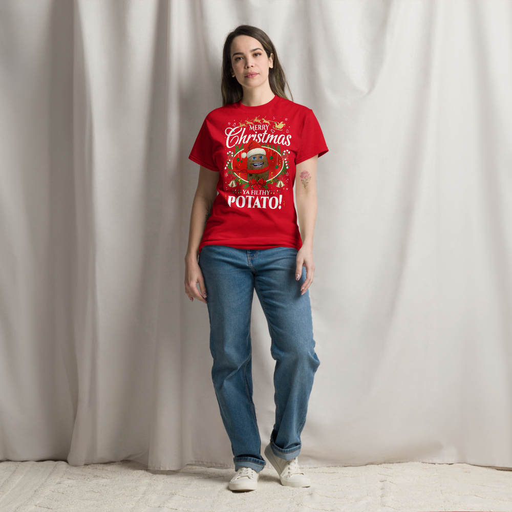 Mr P “Ya Filthy Potato!” Christmas T-Shirt - Unisex - Red