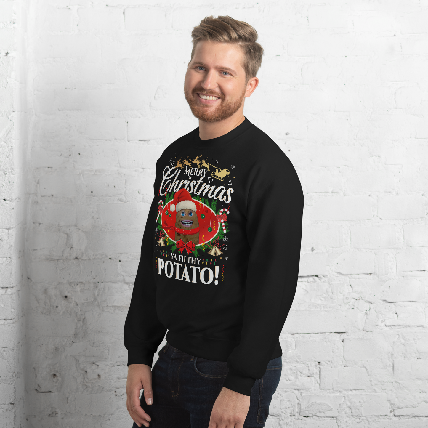 Mr P “Ya Filthy Potato!” Christmas Sweatshirt – Black Edition