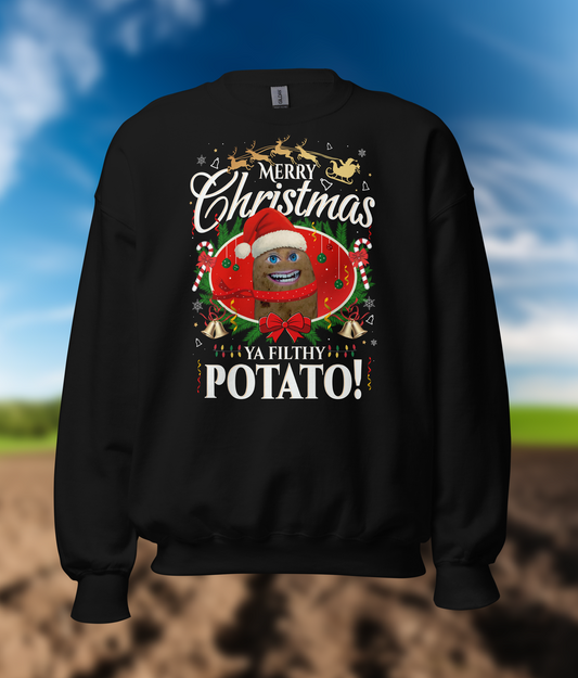 Mr P “Ya Filthy Potato!” Christmas Sweatshirt – Black Edition