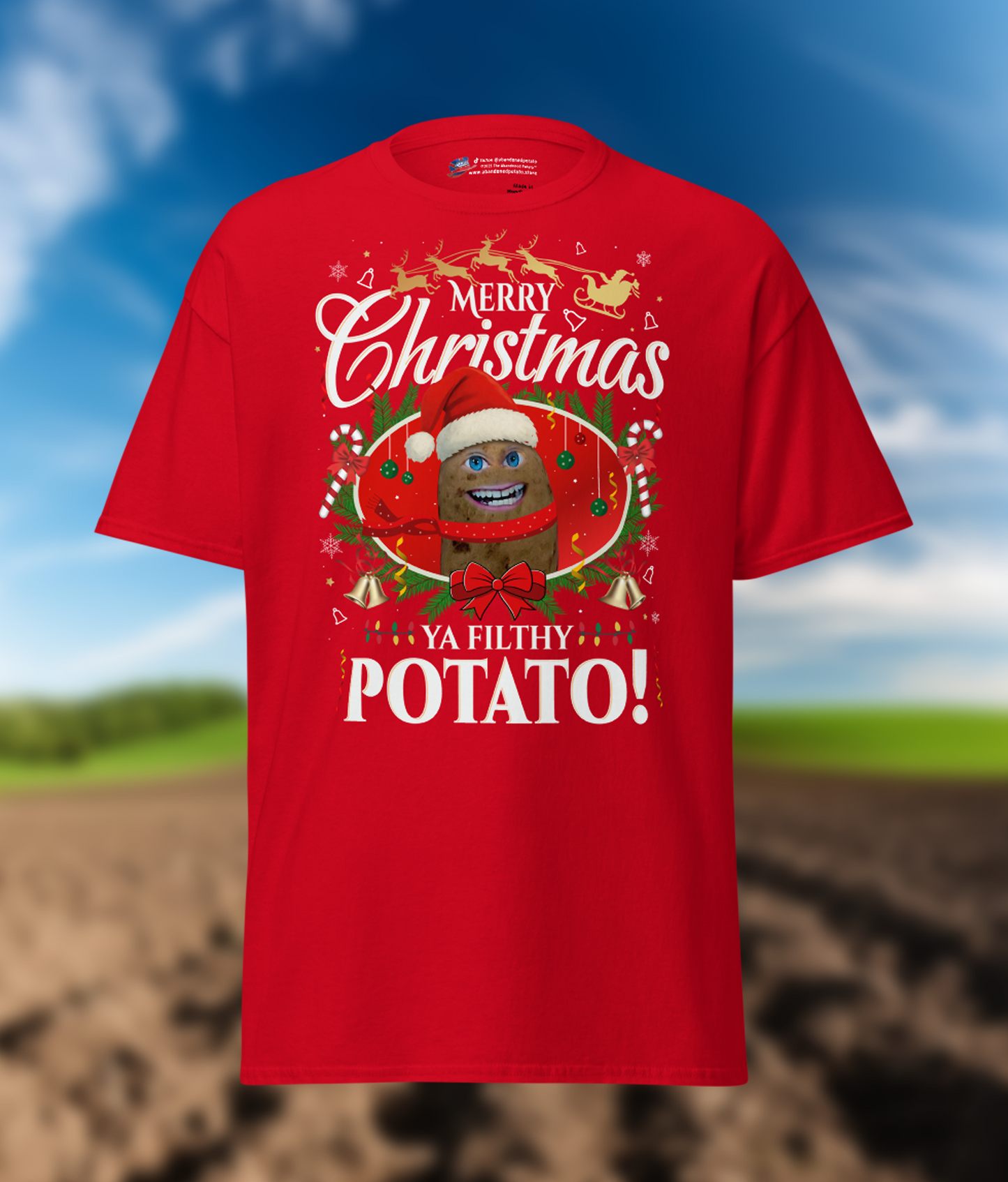 Mr P “Ya Filthy Potato!” Christmas T-Shirt - Unisex - Red