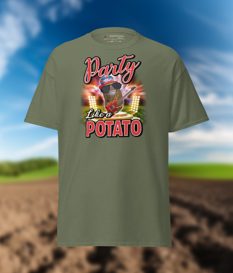 Party Like a Potato - T-Shirt - Unisex - Military Green