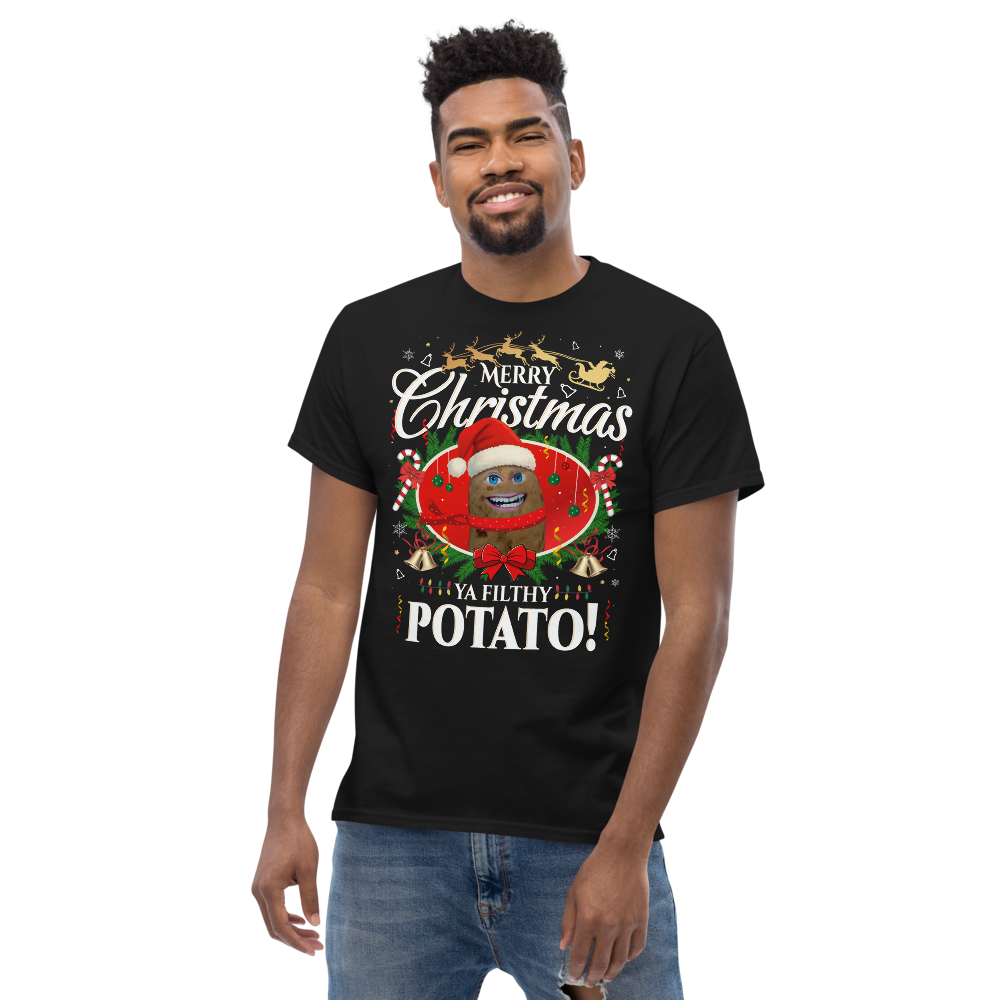 Mr P “Ya Filthy Potato!” Christmas T-Shirt - Unisex - Black