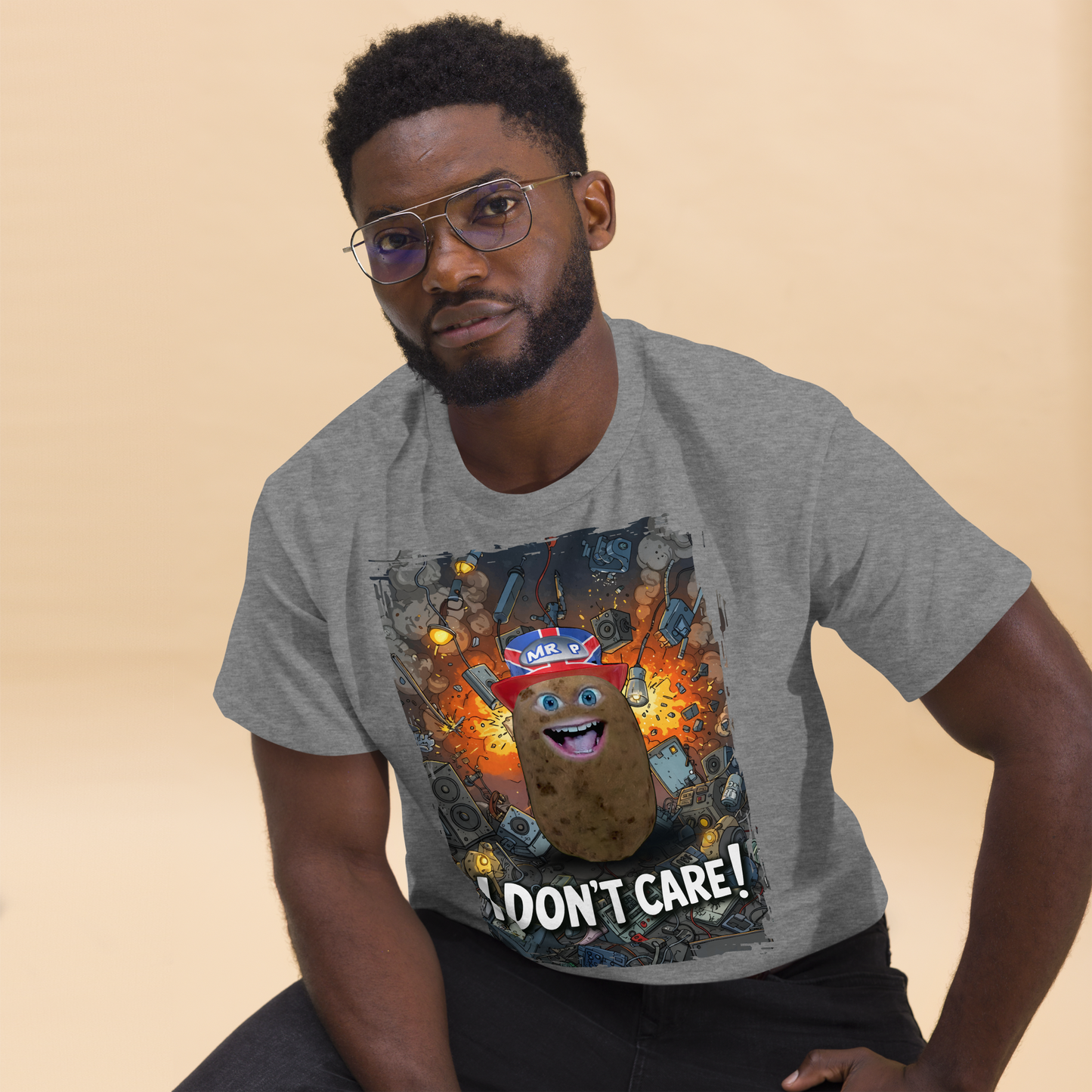 "I DON'T CARE!" - T-Shirt - Unisex - Dark Heather