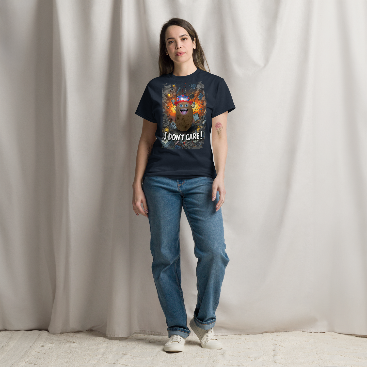"I DON'T CARE!" - T-Shirt - Unisex - Navy