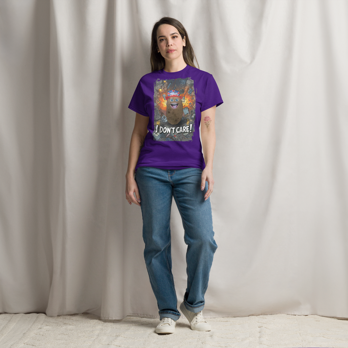 "I DON'T CARE!" - T-Shirt - Unisex - Purple