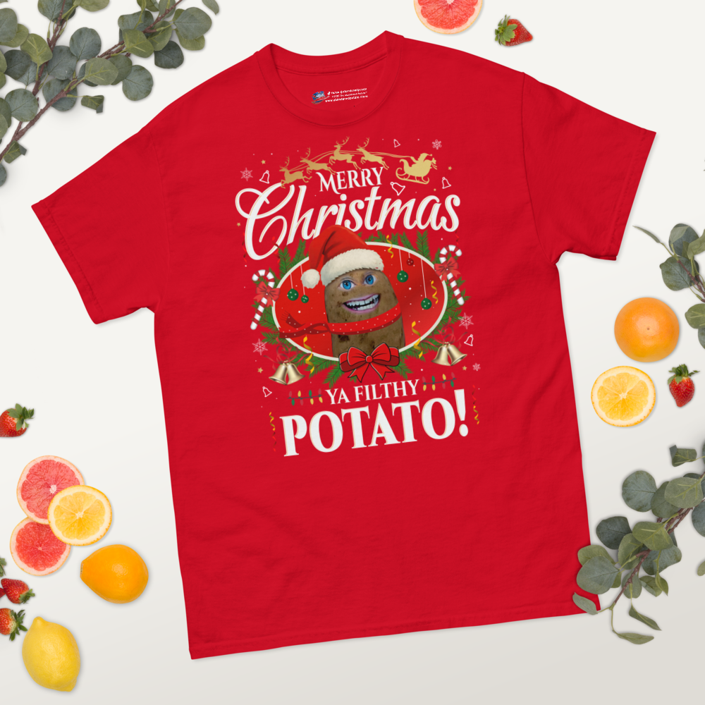 Mr P “Ya Filthy Potato!” Christmas T-Shirt - Unisex - Red